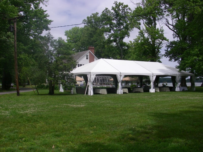 reception tent at the wedding at Bayfields